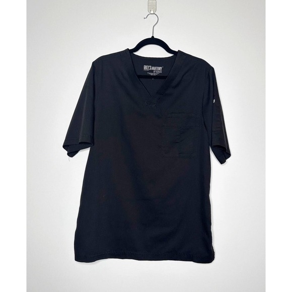 Grey's Anatomy Scrub Set Cargo Pants & V Neck Top Men's Black Size Small - Picture 2 of 7